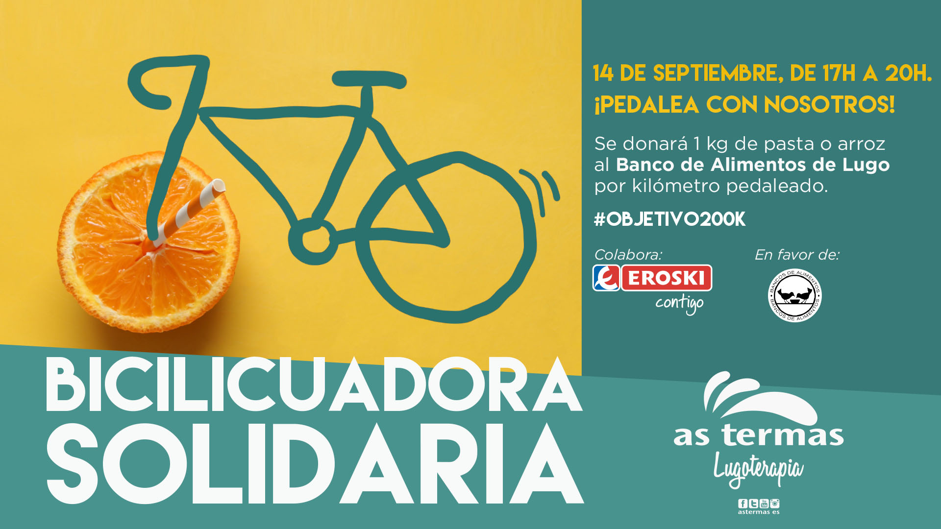 Por cada km pedaleado, se donará un kg de comida: así es la nueva acción solidaria de As Termas Por cada km pedaleado, se donará un kg de comida: así es la nueva acción solidaria de As Termas