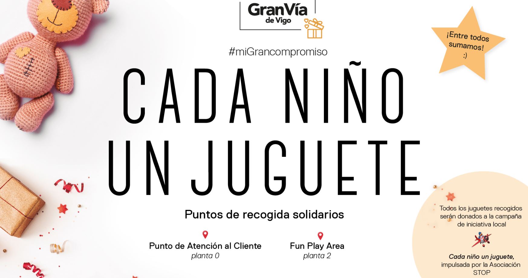 Gran Vía de Vigo vuelve a sumarse a la iniciativa local «Cada niño un juguete» Gran Vía de Vigo vuelve a sumarse a la iniciativa local «Cada niño un juguete»