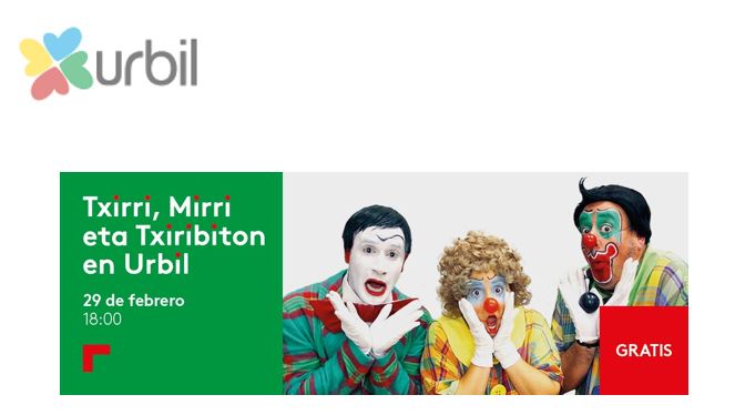 Actuación gratuita de Txirri, Mirri eta Txiribiton en Urbil Actuación gratuita de Txirri, Mirri eta Txiribiton en Urbil