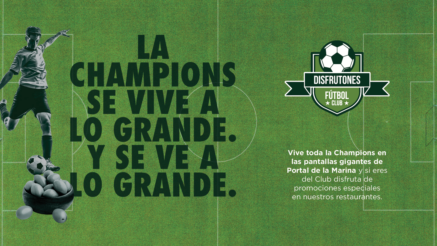 Portal de la Marina retransmitirá todos los partidos de fútbol en pantalla gigante Portal de la Marina retransmitirá todos los partidos de fútbol en pantalla gigante